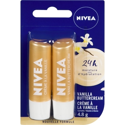 Nivea Duo de soins des lèvres, vanille et beurre-crème 4.8 g, 114,38 $/100g
