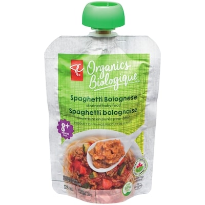 PC Organics Spaghetti Bolognese Strained Baby Food 128 ml, $1.56/100ml