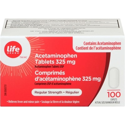 Life Brand Acetaminophen Regular Strength 325Mg 100 ea, $0.11/1ea