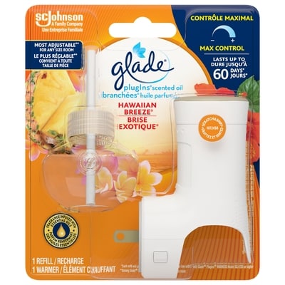 Glade PlugIns Scented Oil Air Freshener Warmer + Refill, Hawaiian Breeze 1 ea, $11.99/1ea