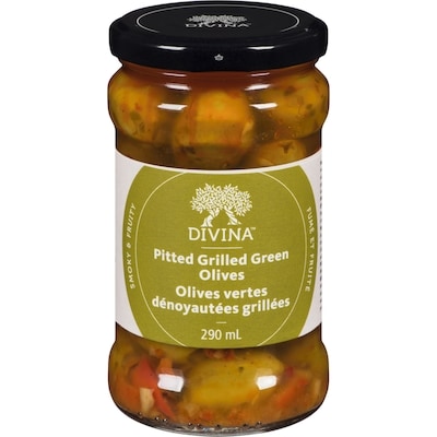 Divina All-Natural Pitted Grilled Green Olives 290 ml, $2.41/100ml