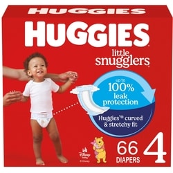 Little Snugglers Baby Diapers, Size 4 (22-37 lbs), 66 Ct