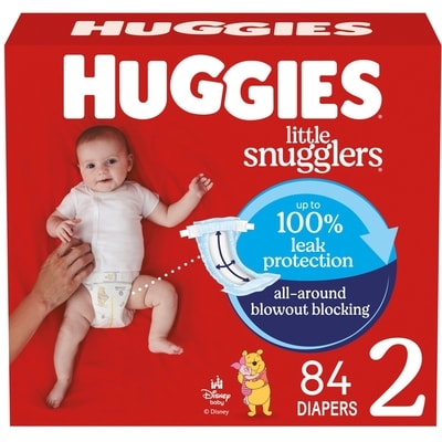 Huggies Little Snugglers Baby Diapers, Size 2 (12-18 lbs), 84 Ct 84 ea, $0.43/1ea