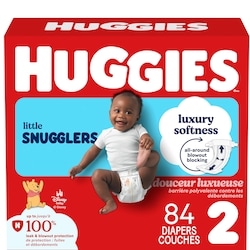 Huggies Couches pour bébés Little Snugglers, taille 2 (5 à 8 kg [12 à 18 livres]), 84 couches 84 ea, 0,39 $/1ch