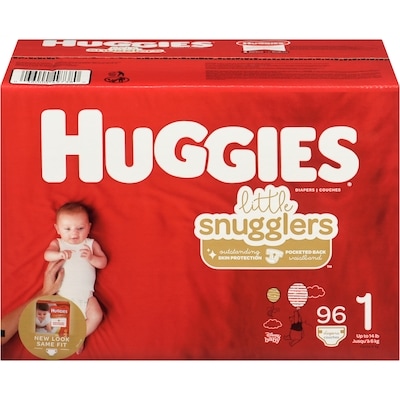 Huggies Couches pour bébés Little Snugglers, taille 1, 96 couches 96 ea, 0,34 $/1ch