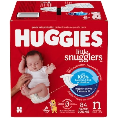 Huggies Couches pour bébés Little Snugglers,Nouveau-né, 84 couches 84 ea, 0,39 $/1ch