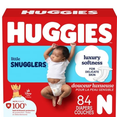 Huggies Couches pour bébés Little Snugglers,Nouveau-né, 84 couches 84 ea, 0,33 $/1ch