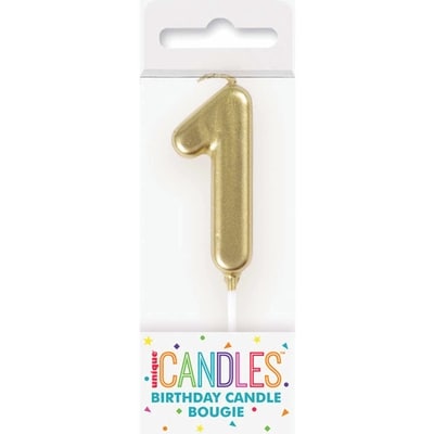 null Bougie d'anniversaire mini choix numéro 1 en or 1 ea, 2,00 $/1ch