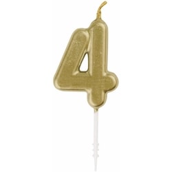 Mini Gold Number 4 Pick Birthday Candle