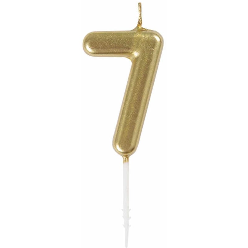Mini Gold Number 7 Pick Birthday Candle