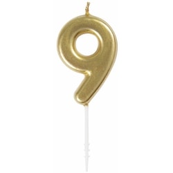 null Mini bougie d'anniversaire dorée numéro 9 1 ea, 2,00 $/1ch