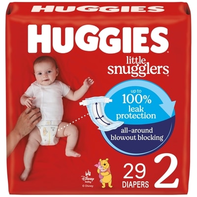 Huggies Little Snugglers Baby Diapers, Size 2 (12-18 lbs), 29 Ct 29 ea, $0.55/1ea