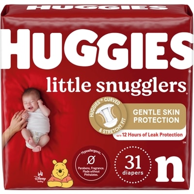 Huggies Little Snugglers Baby Diapers, Size Newborn (up to 10 lbs), 31 Ct 31 ea, $0.52/1ea