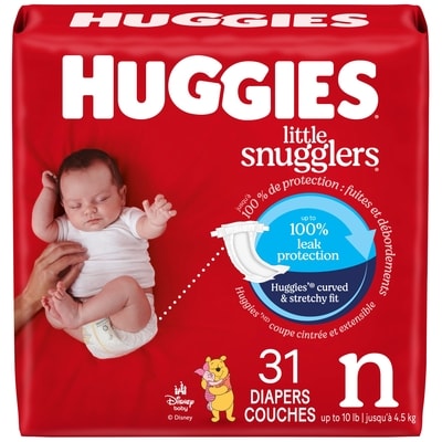 Huggies Little Snugglers Baby Diapers, Size Newborn (up to 10 lbs), 31 Ct 31 ea, $0.52/1ea