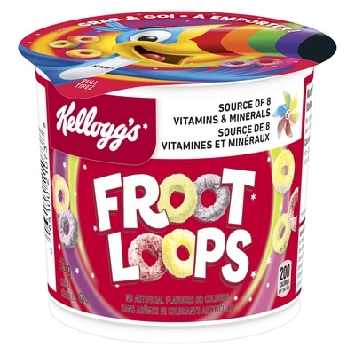 Kelloggs Frosted Flakes Froot Loops 53 g, $2.83/100g