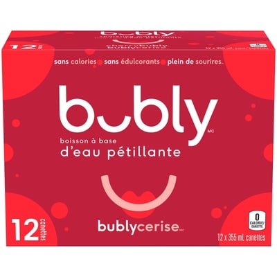 Eau pétillante Bubly Eau pétillante Bubly, cerise 12x355.0 ml, 0,20 $/100ml