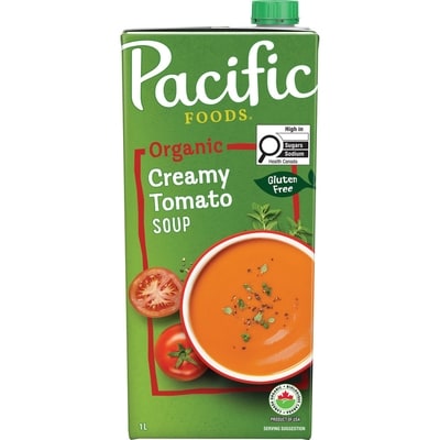 Pacific Soupe crémeuse biologique aux tomates 1 l, 0,80 $/100ml