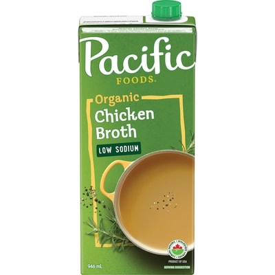 Pacific Foods Organic Chicken Broth Low Sodium 946 ml, $0.69/100ml