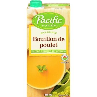 Pacific Bouillon de poulet biologique faible en sodium 946 ml, 0,84 $/100ml