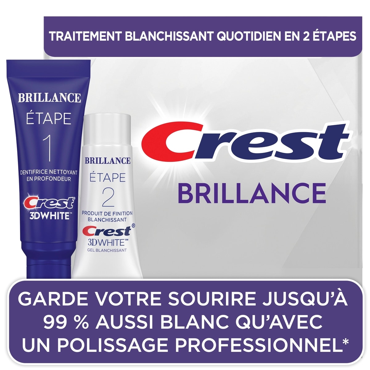 Crest 3D White Brillance - Systeme blanchiment en 2 etapes 148 ml, 12,83 $/100ml