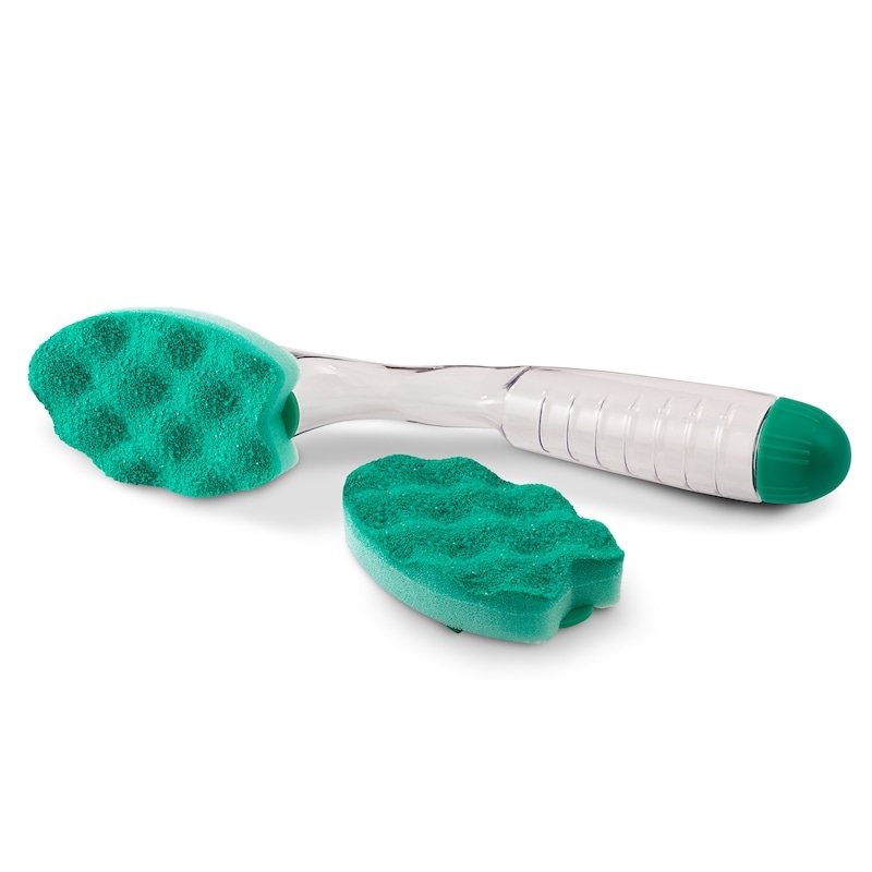 Scrunge Dishwand with Extra Refill, Dispensing Soap Handle