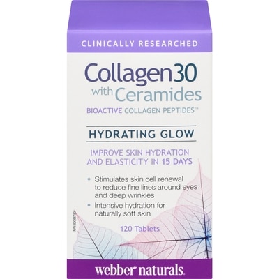 Webber Naturals Collagen 30 With Ceramides Hydrating Glow 120 ea, $0.19/1ea