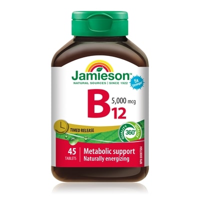 Jamieson Vitamin B12 5,000 mcg Timed Release Tablets 45 ea, $0.44/1ea