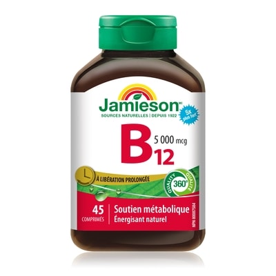 Jamieson Vitamine B12 5000 mcg | À libération prolongée 45 ea, 0,35 $/1ch