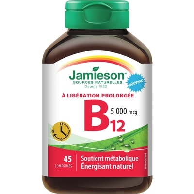 Jamieson Vitamine B12 5 000 mcg Comprimés à Libération Prolongée 45 ea, 0,31 $/1ch