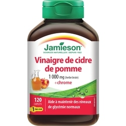 Jamieson Vinaigre de Cidre de Pomme 1000 mg + Chrome 120 ea, 0,10 $/1ch