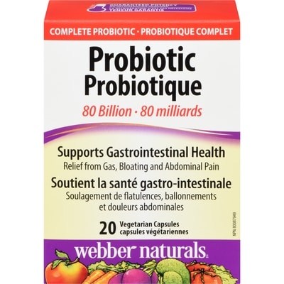 Webber Naturals Digestion Probiotic 80 Billion 20 ea, $1.39/1ea