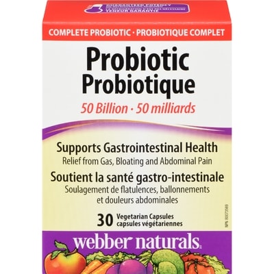 Webber Naturals Digestion Probiotic 50 Billion 30 ea, $0.92/1ea