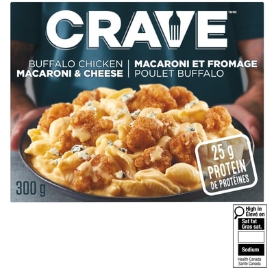 Crave Macaroni et fromage Poulet Buffalo surgelé 300 g, 2,16 $/100g