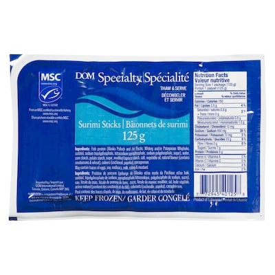 DOM Surimi Sticks      125 g, $1.03/100g