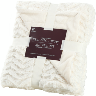 Life at Home Ultra-Soft Textured Throw, Full/Double, Cream 1 ea, $35.00/1ea