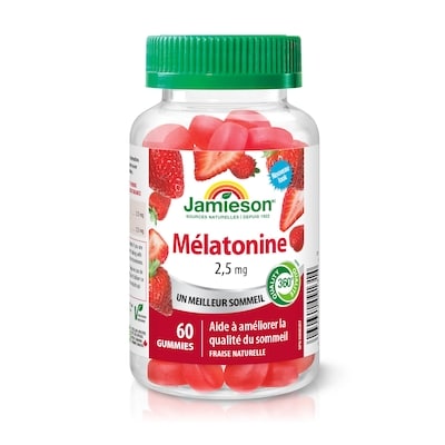 Jamieson Gummies mélatonine, Fraise 60 ea, 0,14 $/1ch