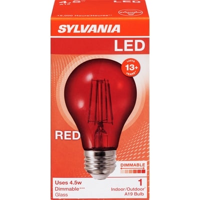Sylvania 10000HR LED 8.5W A19 Red 1 ea, $6.50/1ea
