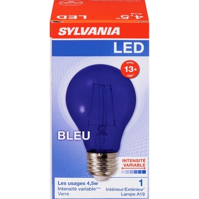 Sylvania Ampoule 8,5 W A19 10 000 HR bleue 1 ea, 6,00 $/1ch