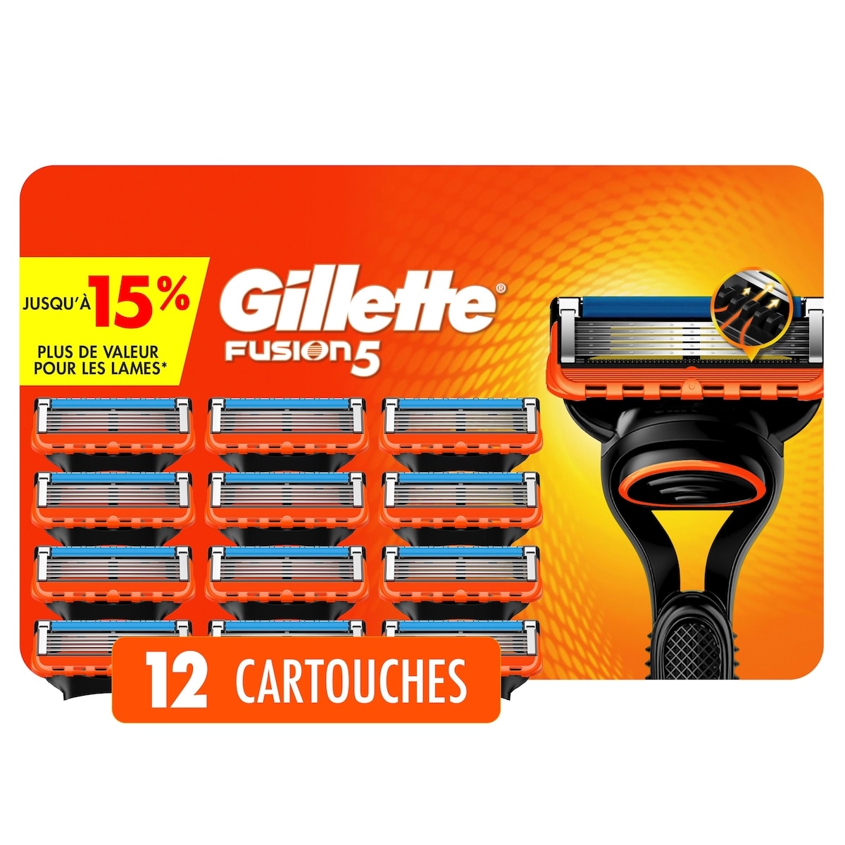 Gillette Cartouches de rechange de rasoir  pour hommes, 12 cartouches de rechange 12 ea, 4,92 $/1ch