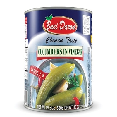 Bnei Darom Concombres au vinaigre (7-9) 560 g, 0,77 $/100g
