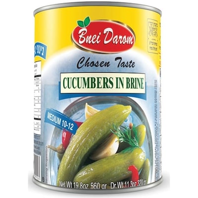 Bnei Darom Cucumbers In Brine (10-12) 560 g, $0.98/100g