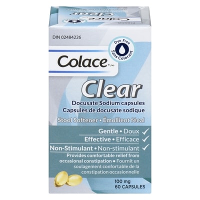 Colace Clear Cap 60 ea, $0.28/1ea