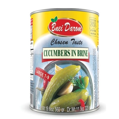 Bnei Darom Concombres en saumure (7-9) 560 g, 0,77 $/100g
