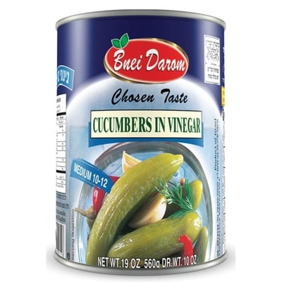 Bnei Darom Cucumbers In Vinegar (10-12) 560 g, $1.16/100g