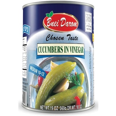 Bnei Darom Cucumbers In Vinegar (10-12) 560 g, $0.98/100g