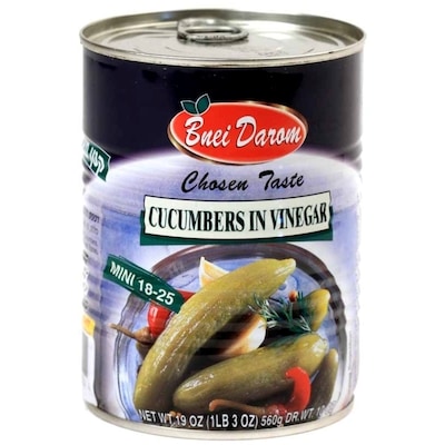 Bnei Darom Cucumbers in Vinegar (18-25) 560 g, 1,43 $/100g