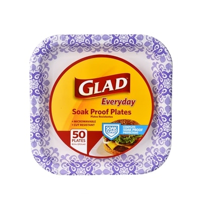 Glad Assiettes carrées de 8,5 po, violet victorien 1 ea, 0,19 $/1ch