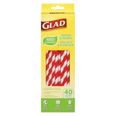Glad Paper Straws, Red/White Stripes 1 ea, $0.11/1ea