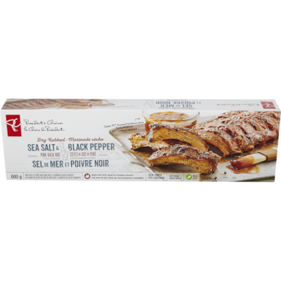 President's Choice Dry-Rubbed Sea Salt & Black Pepper Pork Back Ribs 680 g, $2.50/100g