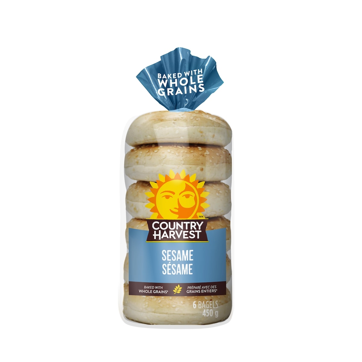 Country Harvest Sesame Bagel 450 g, $0.95/100g
